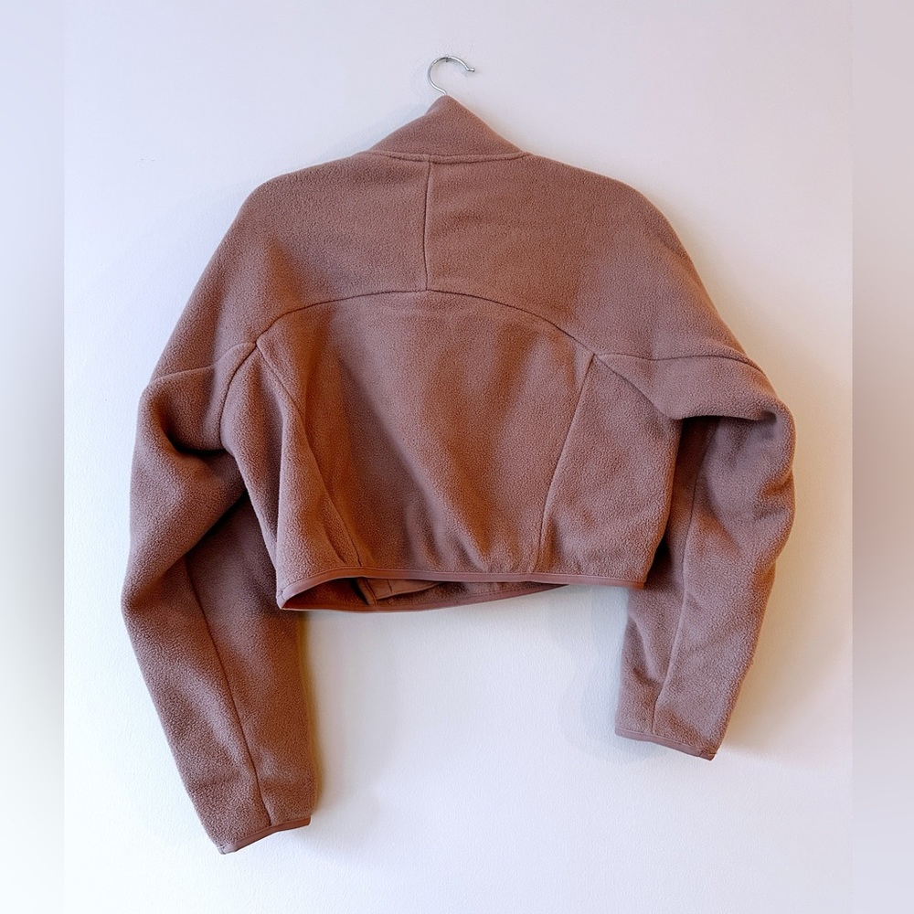 Kith Women Jorja Cropped Fleece Zip up - Dusty Mauve Pink - Picture 4 of 5